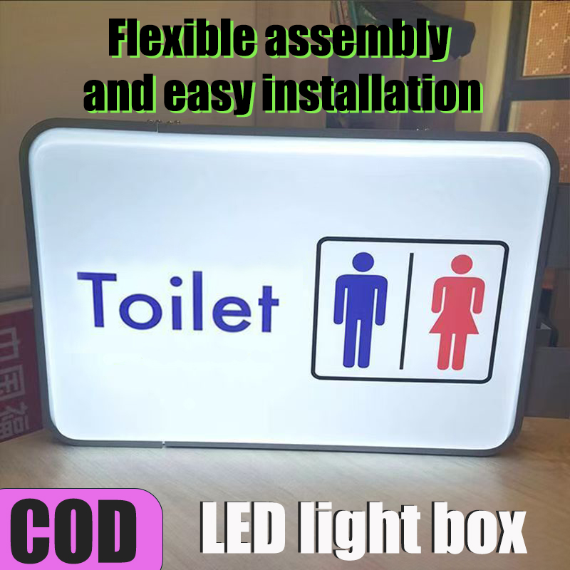 LED Light Rectangle Double Sided Signage / Sign Board Sticker DIY Decor ...