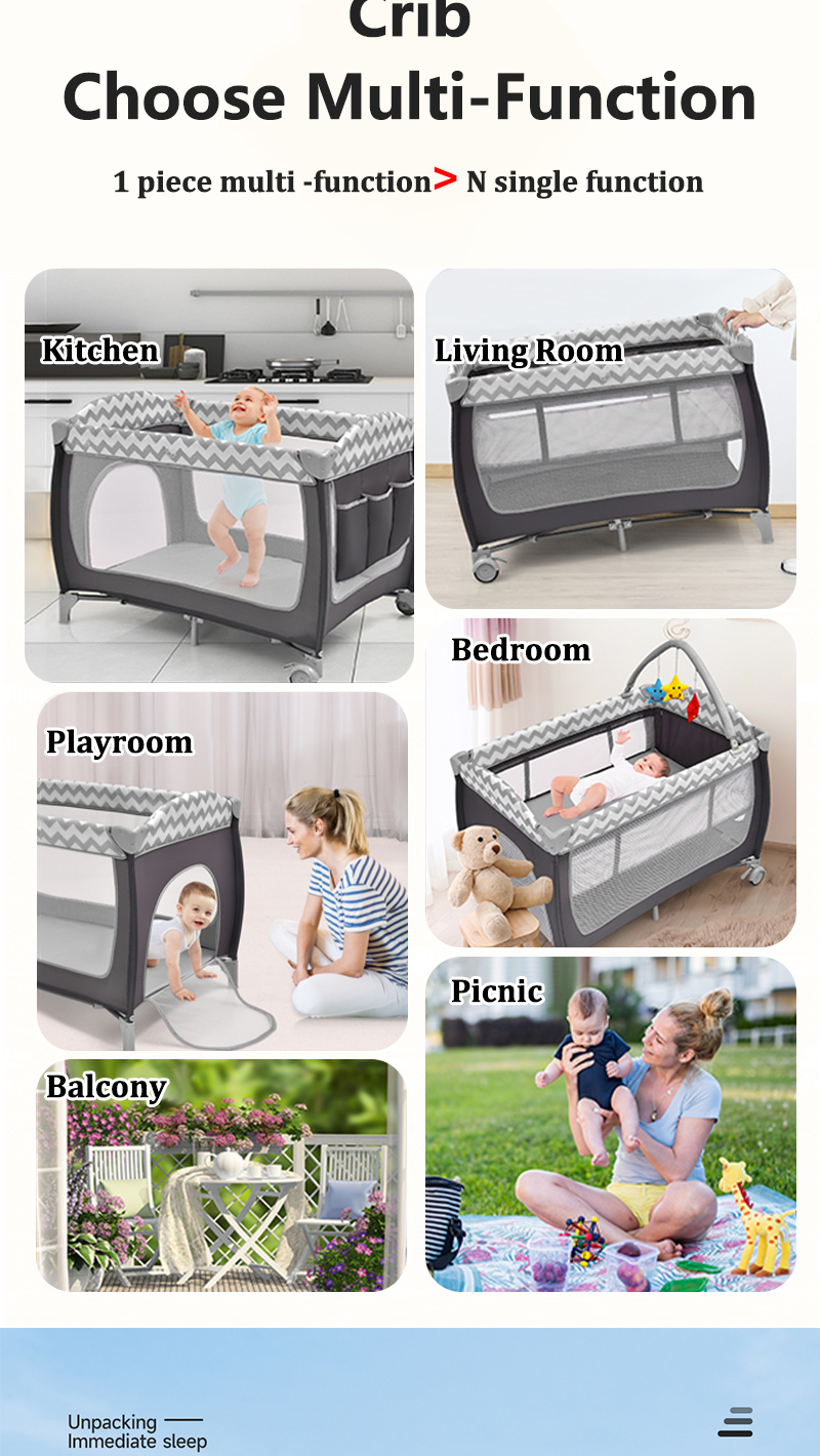 COCOBB Baby Rocker Crib Folding Swing Crib With Mosquito Nnet And ...