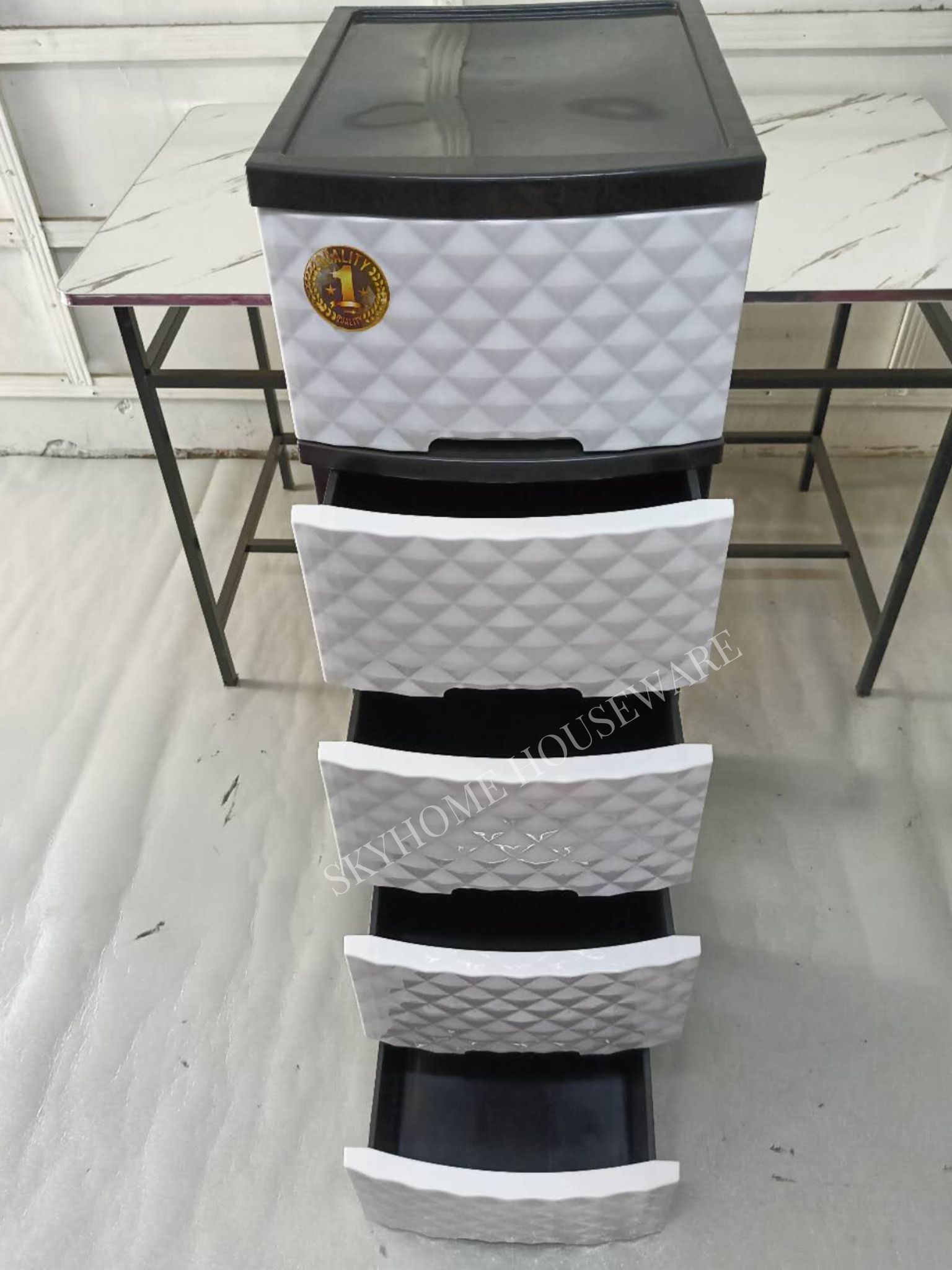 Bengar Multi-Layer Plastic Diamond Design Drawer (5 Layer) Drawer ...