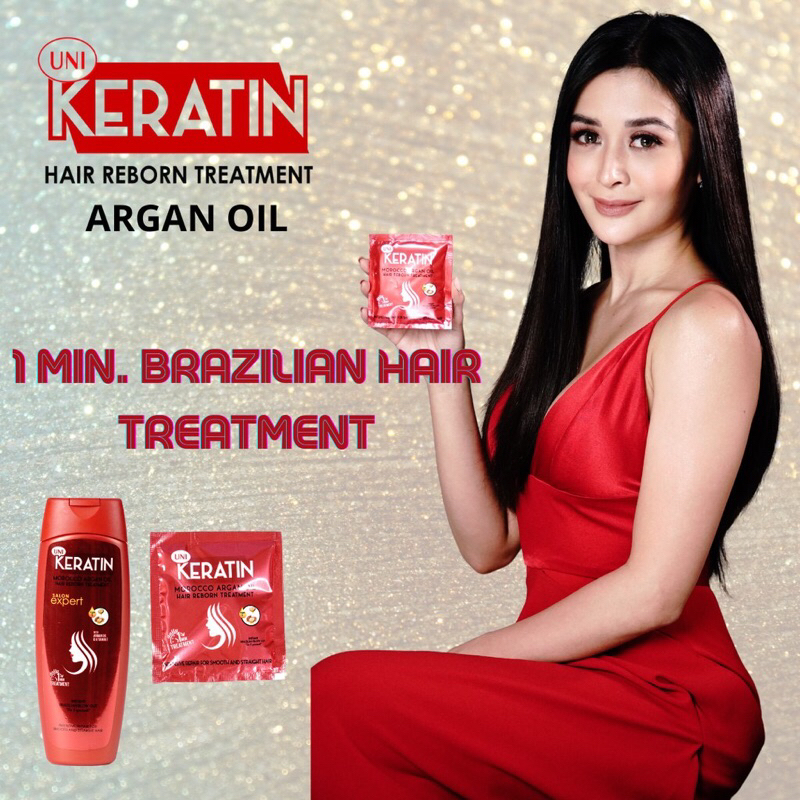 Uni Keratin Hair Treatment With Morocco Argan Oil 12Sachets | Shopee ...