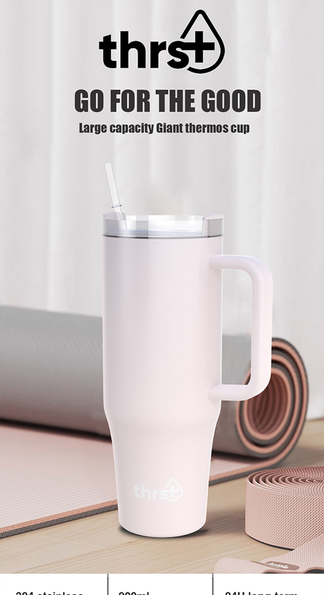 【COD】THRST tumbler With Handle Outdoor 900/1200ml Stainless Steel ...