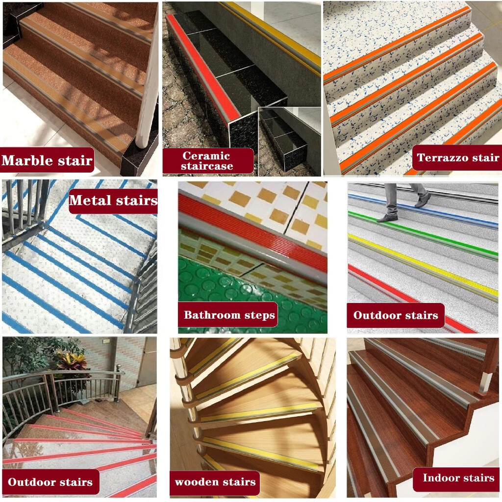 thumbnail image 2 of HONMEET Stair Nosing:Self Adhesive Stair Edge Protector Stair Edging Stair Edge Trim Non Slip Exterior Stair Treads Indoor Staircases 1 Roll 39 3 Len 2 of 11