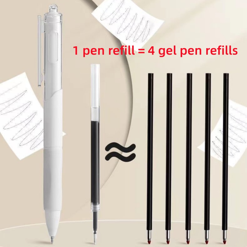 50pcs Press Pen Gel Pen 0.5mm Black Ink Retractable Pen Writing Ballpen ...