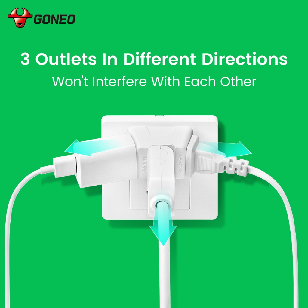 BULL A230 3Gang FLAT PLUG ADAPTER OCTOPUS TRAVEL ADAPTOR | Shopee ...