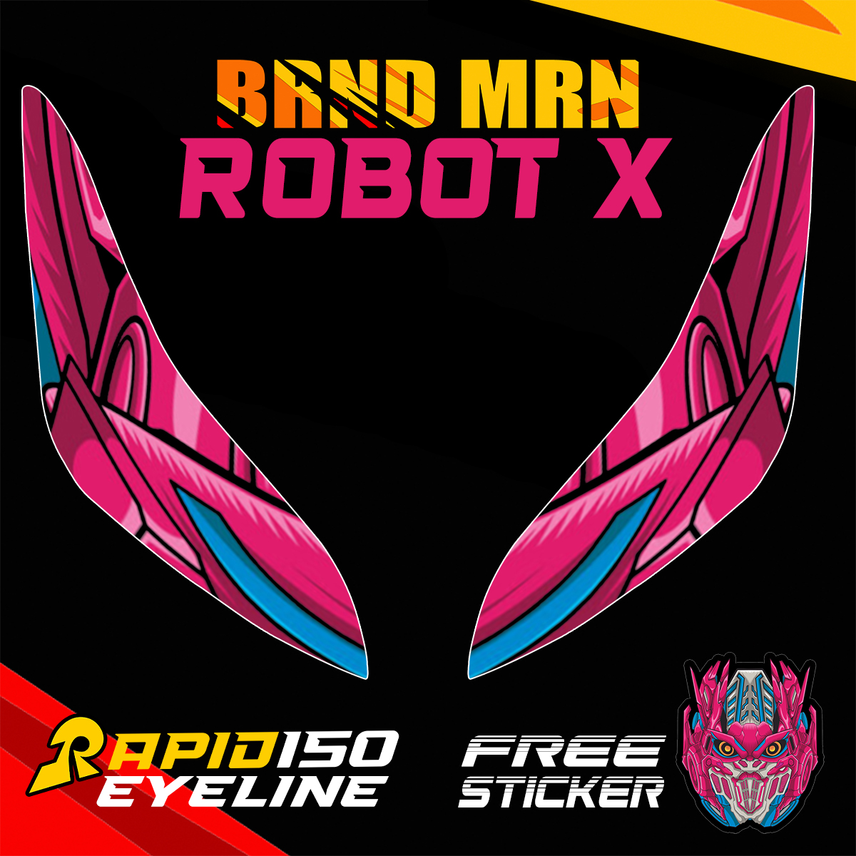 RUSI RAPID 150 EYELINE DECAL CLEAR STICKER TINT PROTECTOR XSERIES ...