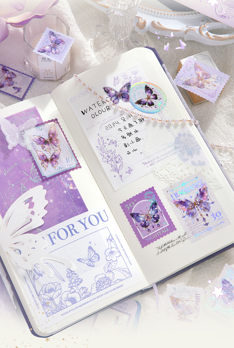 Butterfly Dancing Letterhead Series Stamp Sticker Pack Butterfly Cute ...