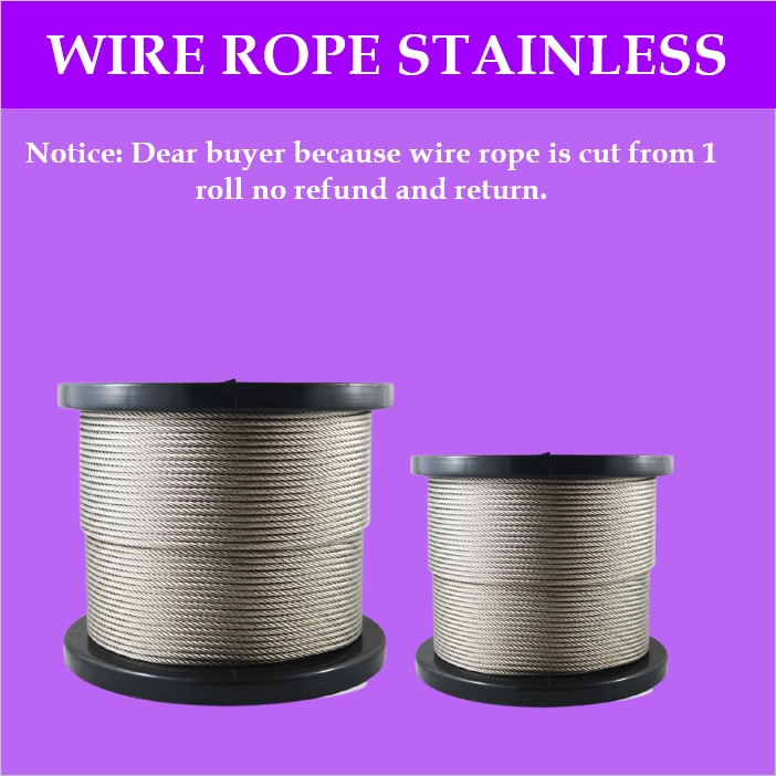 Mago 100 Meters 4mm Stainless Steel Wire Rope Wire Type: 7x7 Grade 304 ...