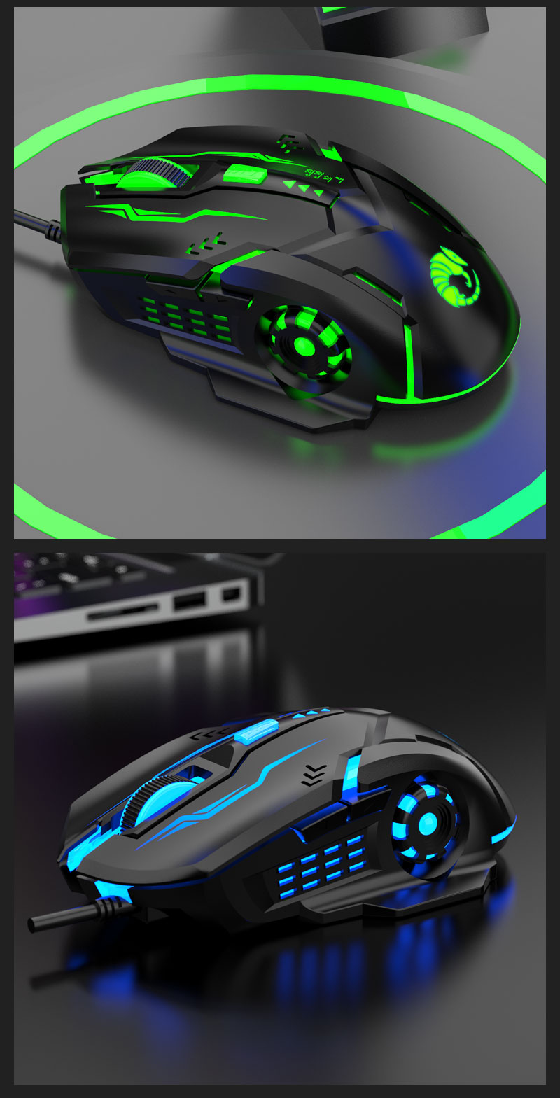 Zeus x Raiku Thunder G702 Luminous LED Wired Gaming Mouse 4 DPI Speed 7 ...