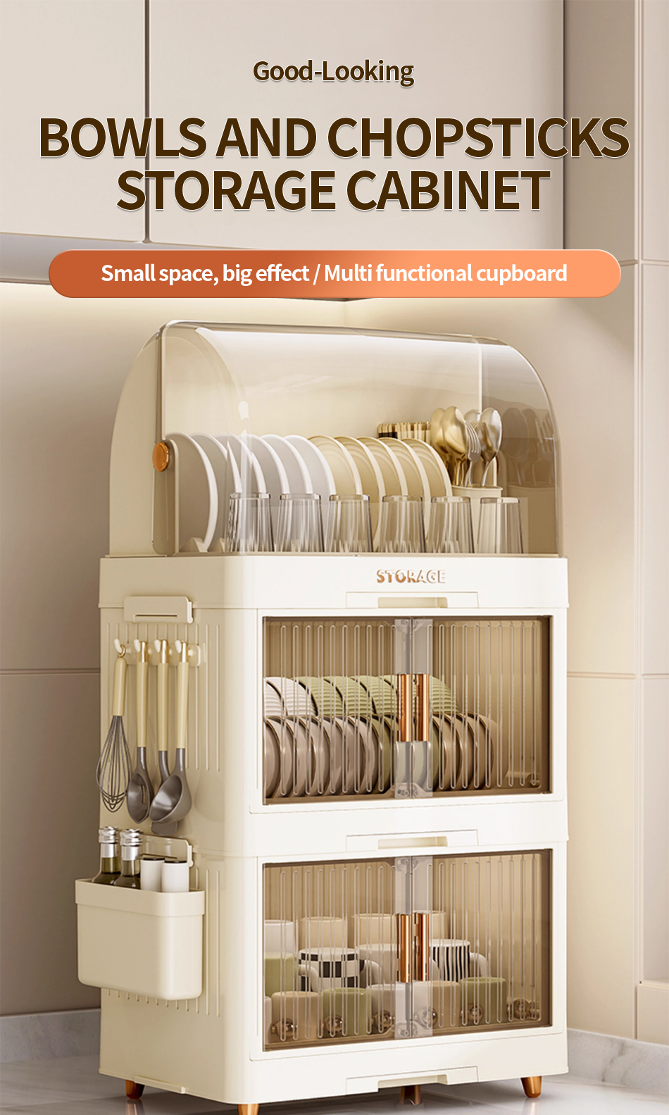 DRG Plastic Dish Cabinet Foldable Dish Drainer Drying Rack Aesthetic ...