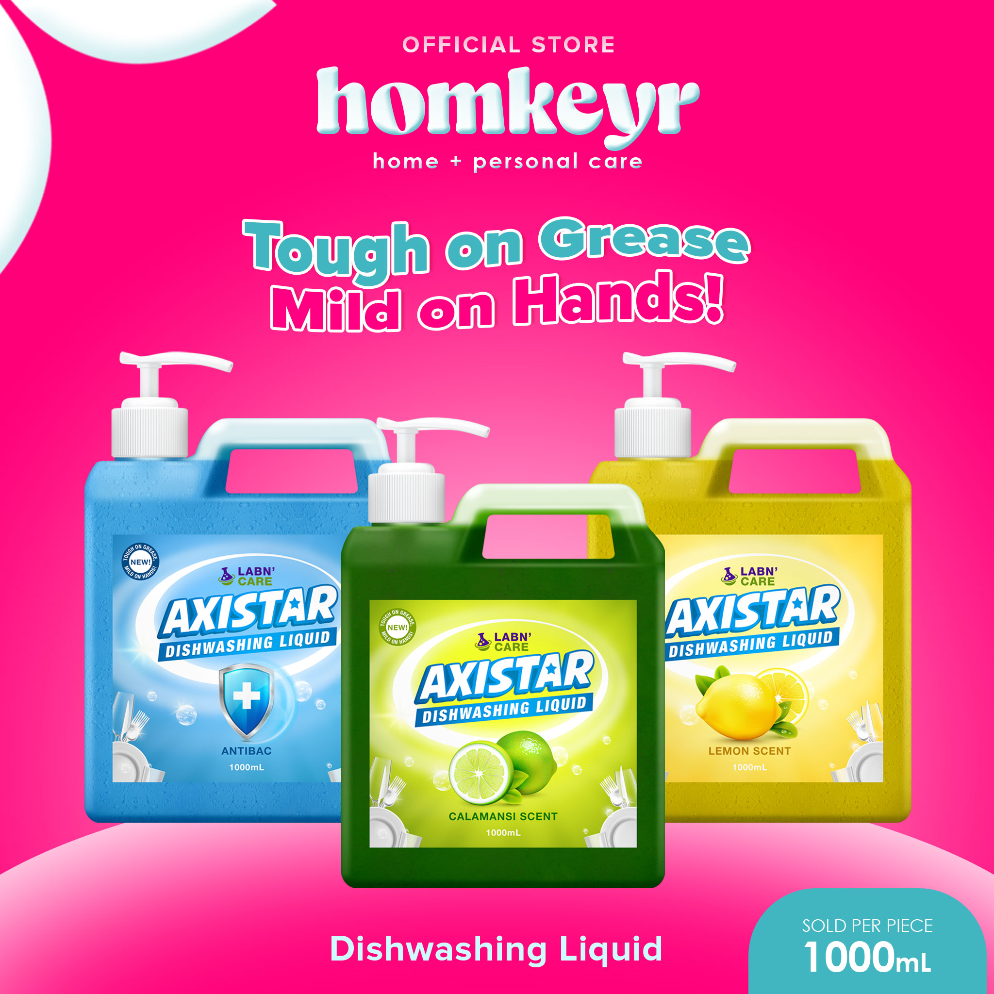 HOMKEYR AXISTAR Dishwashing Joy Liquid 1000ml Lemon Calamansi Antibac ...
