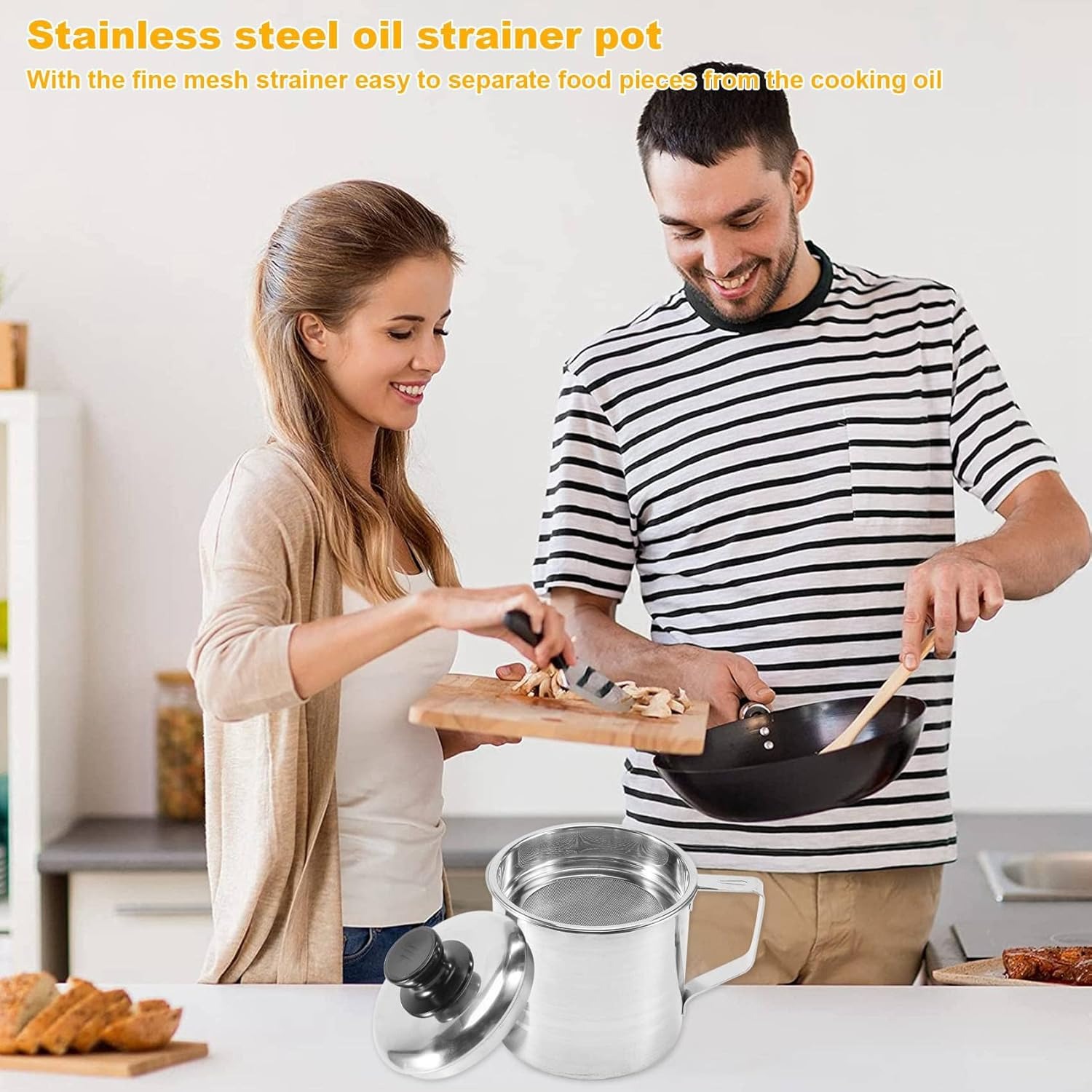 1.2L Stainless Steel Tank Oil Filter Pot Container Filter lSeparator ...