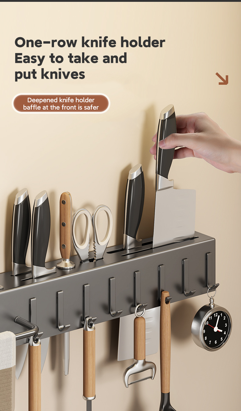 Multifunctional Knife Holder Wall Mounted Kitchen Storage Rack ...