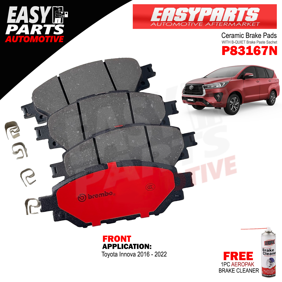 Brembo Brake Pads P83167N Toy. Innova Diesel '16-24 Front | Shopee ...