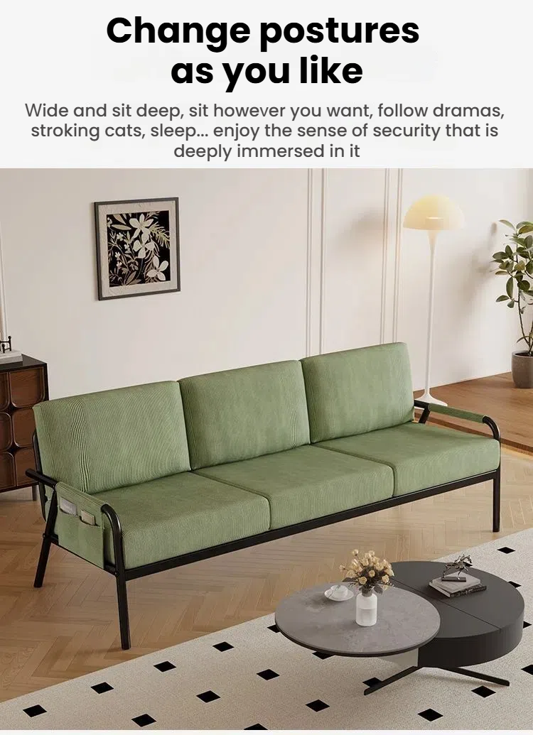 Compact Metal Frame Sofa, Comfortable And Breathable, Simple Small Sofa ...