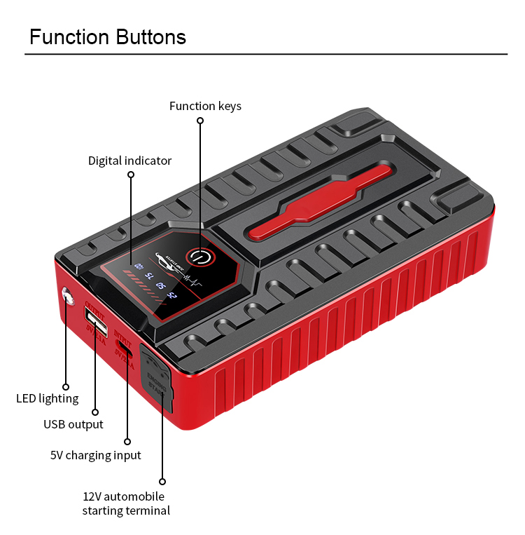 Car jump starter 99800mAh portable car starter kit car emergency ...