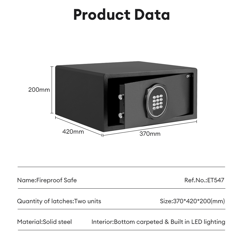 Deli Digital Lock Safe Deposit Box Electronic Password Hotel Safe Cash ...