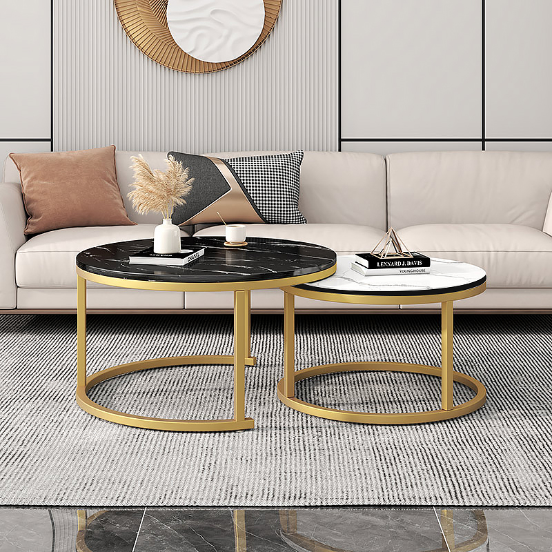 Nordic Style Living Room Tea Table Side Table Small Round Combination ...