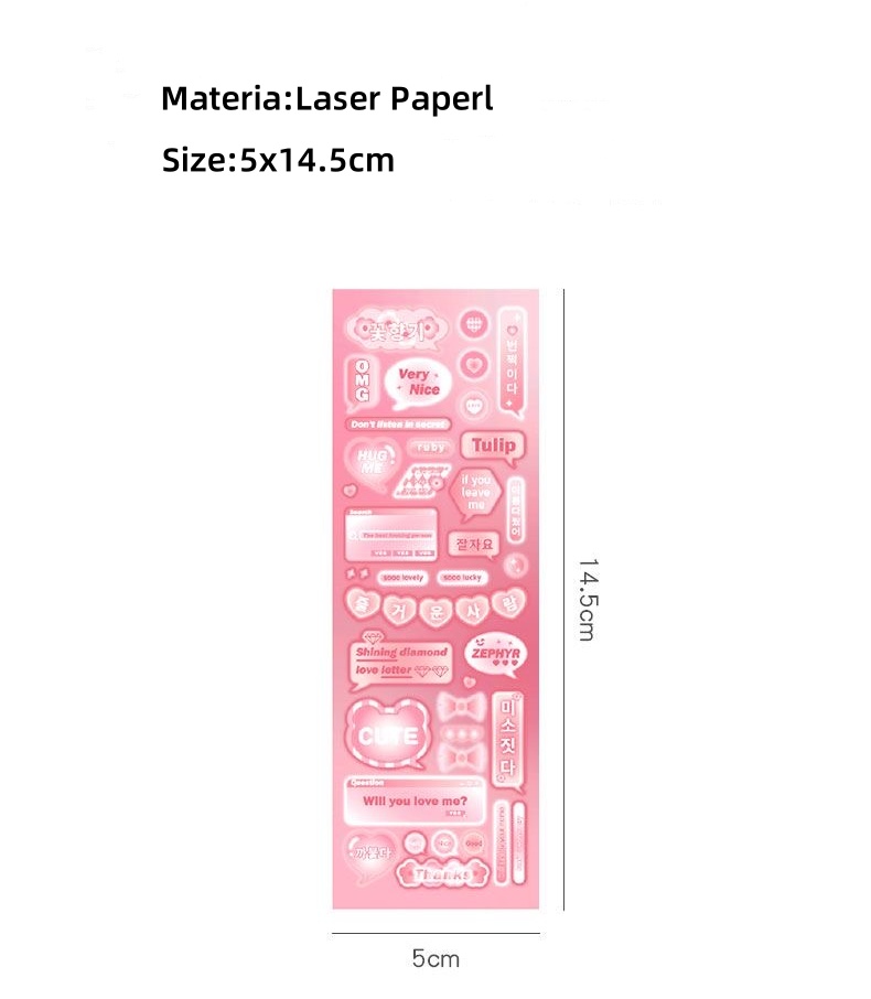 200pcs Card stickers laser notebook material stickers cartoon DIY star ...