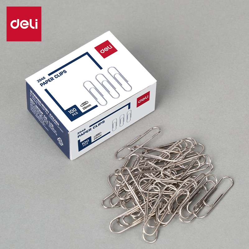 Deli 300Pcs 28mm/25mm Metal Paper Clips School Supplies Office Supplies ...