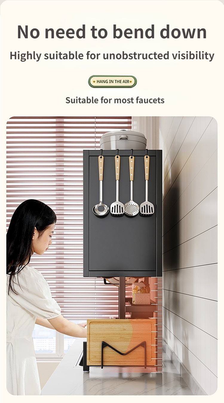 Kitchen Carbon Steel Double-layer Sink Storage Rack Multifunctional ...