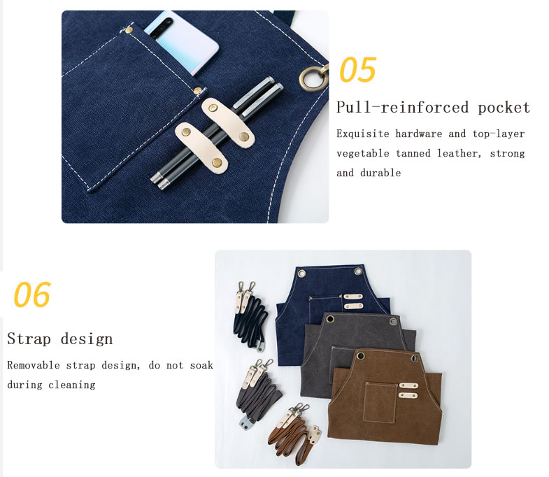 Canvas Denim Apron Overalls Apron Work Apron for Baristas Hairdressers ...