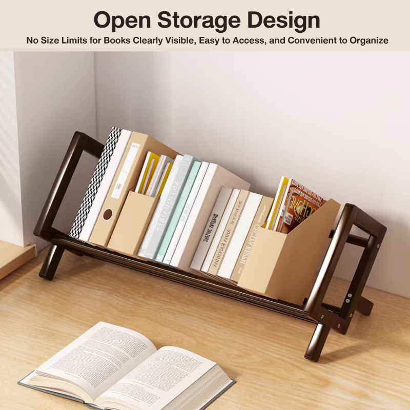 Lunas Bamboo Desktop Bookshelf Storage Rack Tilting Book Shelf For ...