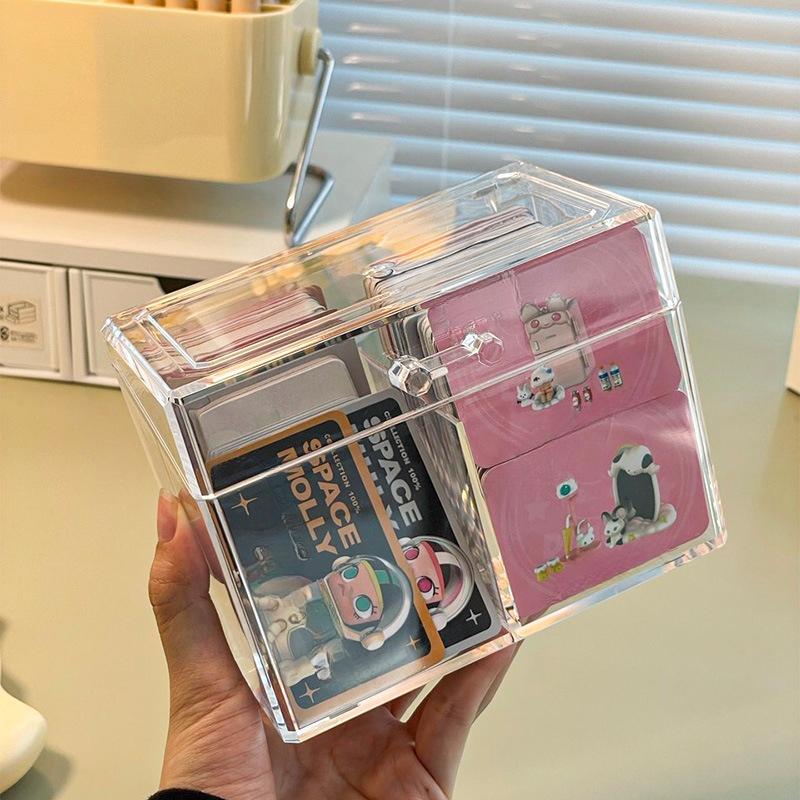 Clear Card Collection Box Large Capacity Organizer for Photocards ...