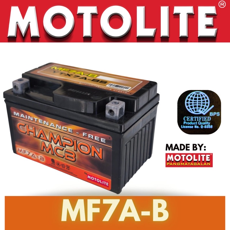 MF7A-B YTX7A- CHAMPION MOTORCYCLE BATTERY (HONDA XLR,MOTORSTAR MSX ...