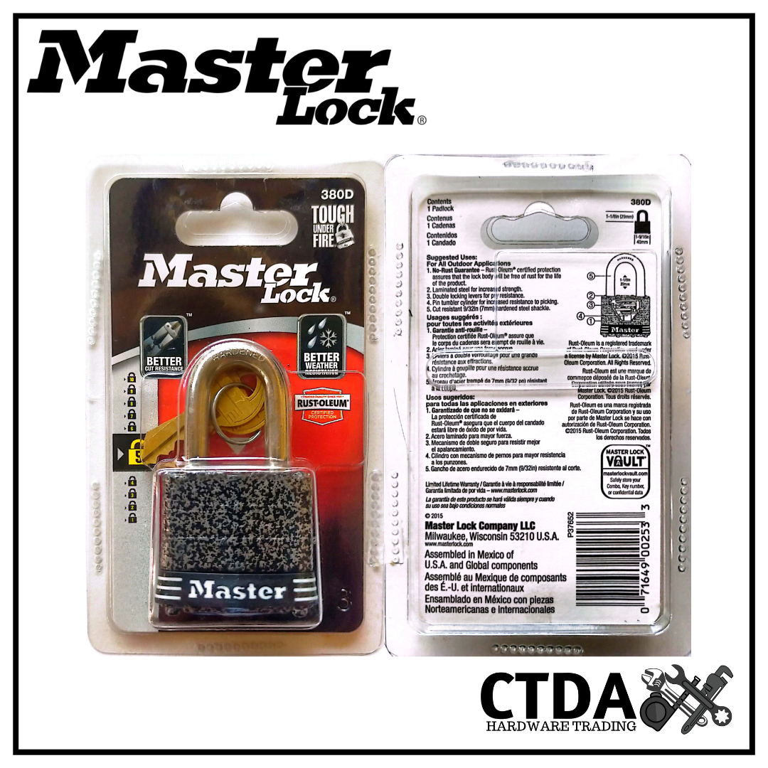 MASTER LOCK #380D Perpetual Rust Protected Padlock-Laminated Padlock ...