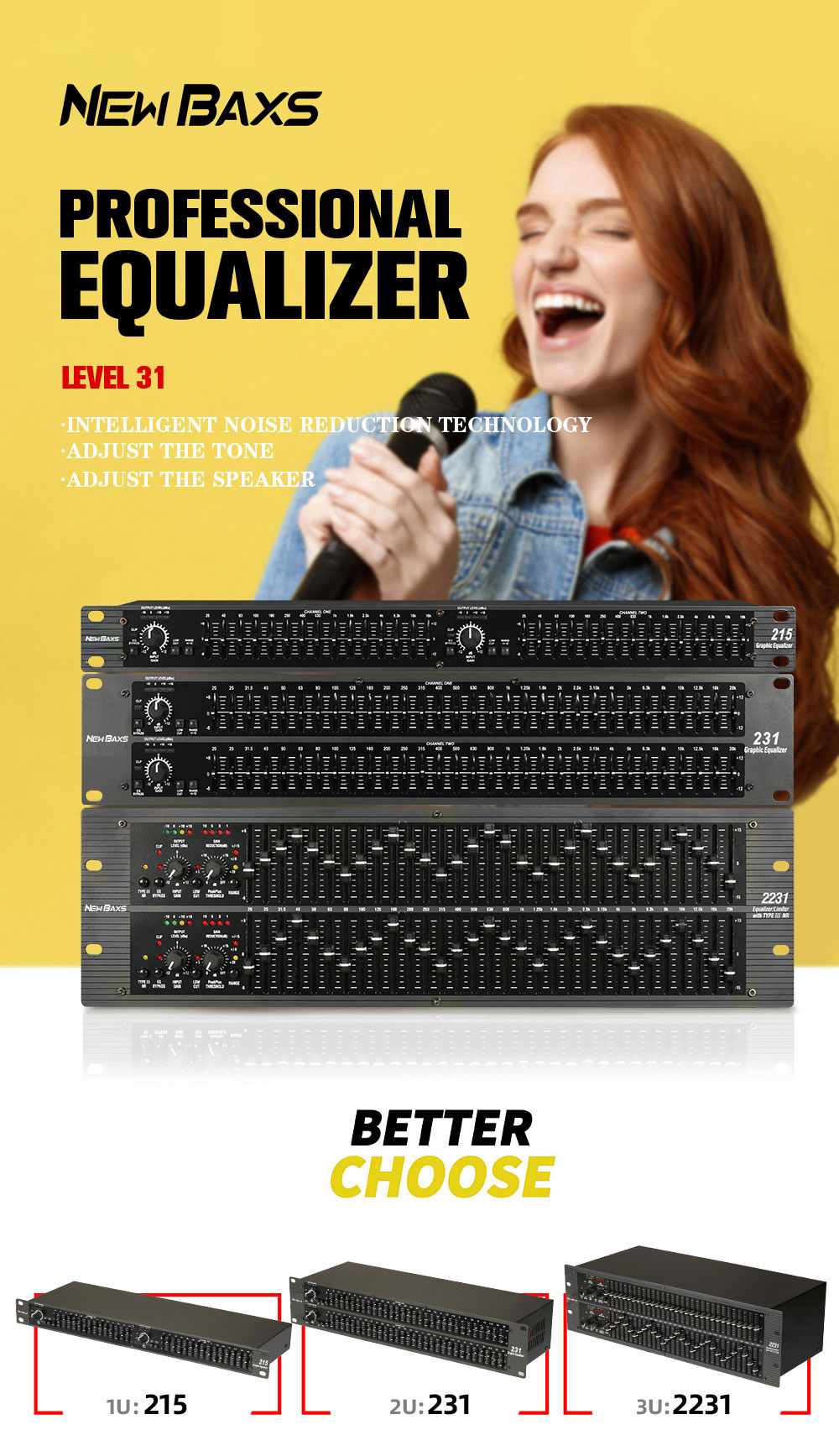 NEW BAXS 215/231/2231 equalizer EQ 2-layer 37-segment adjustment may ...