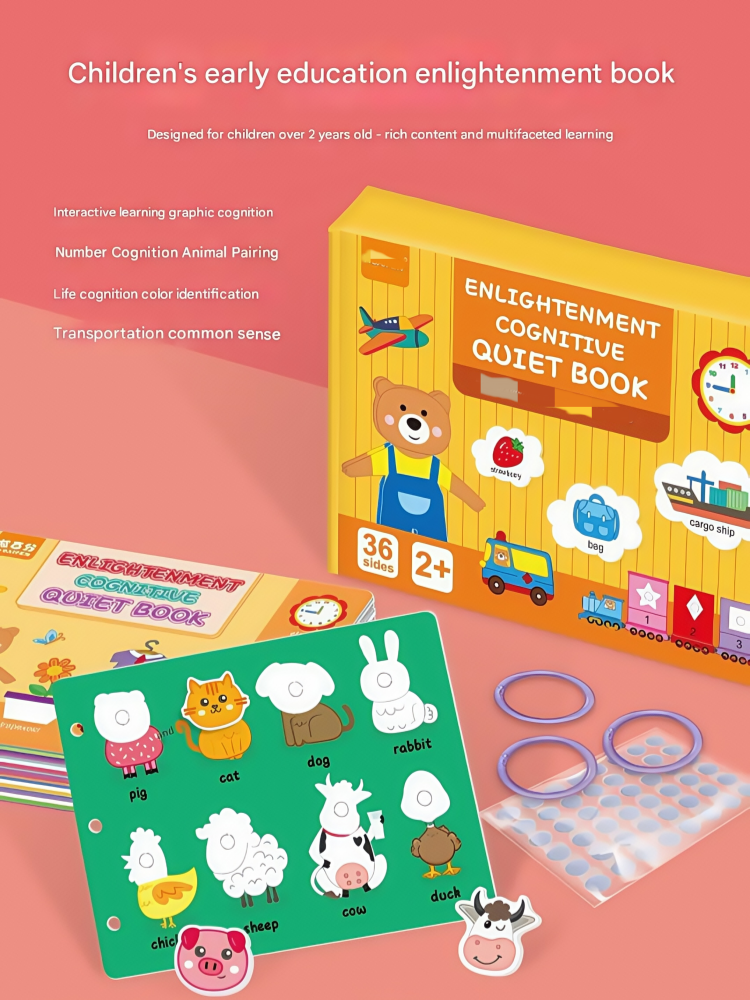 Kids Hand On Sticker Game Busy Book Reusable Early Educational Learning ...
