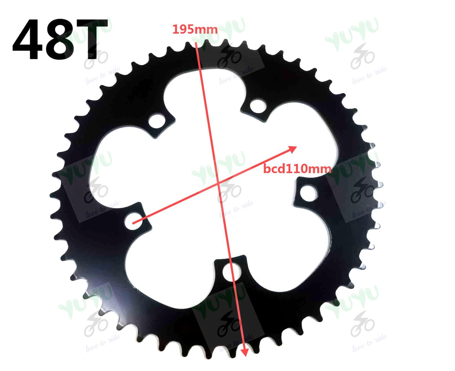 110BCD 130BCD 5Holse Crank Chain Ring 44T 48T 52T Sprocket Steel ...