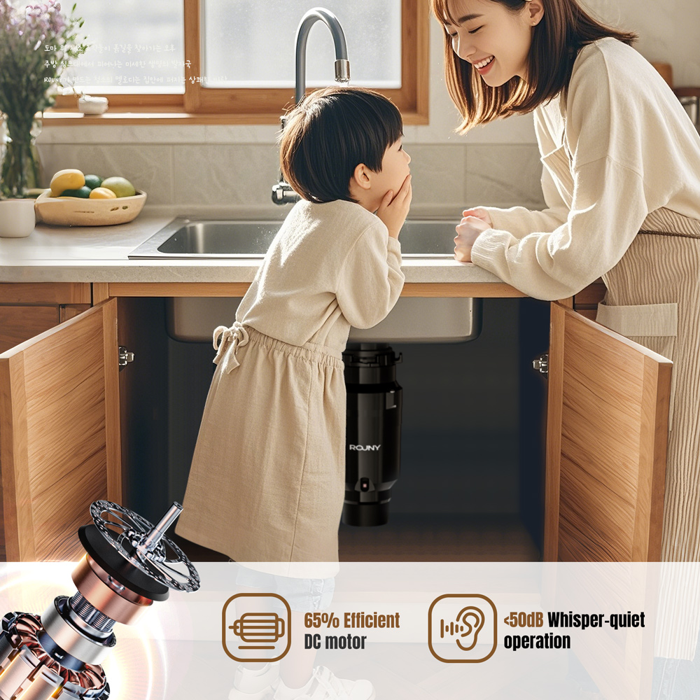 ROUNY Food Waste Disposer Low noise Home Use Grinding Kitchen Ressidues ...