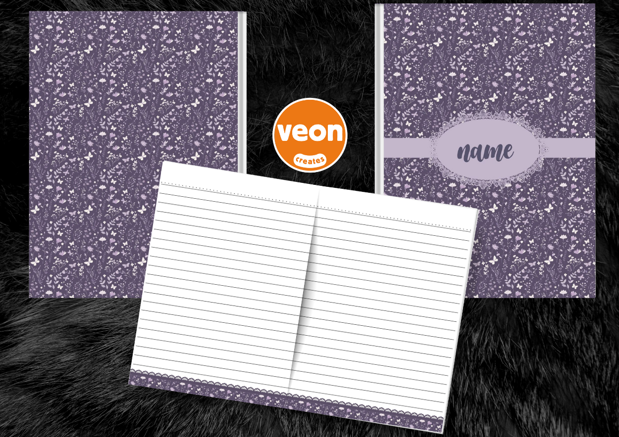Floral Notebook with Matching Inserts Fully Customizable Name / Subject ...
