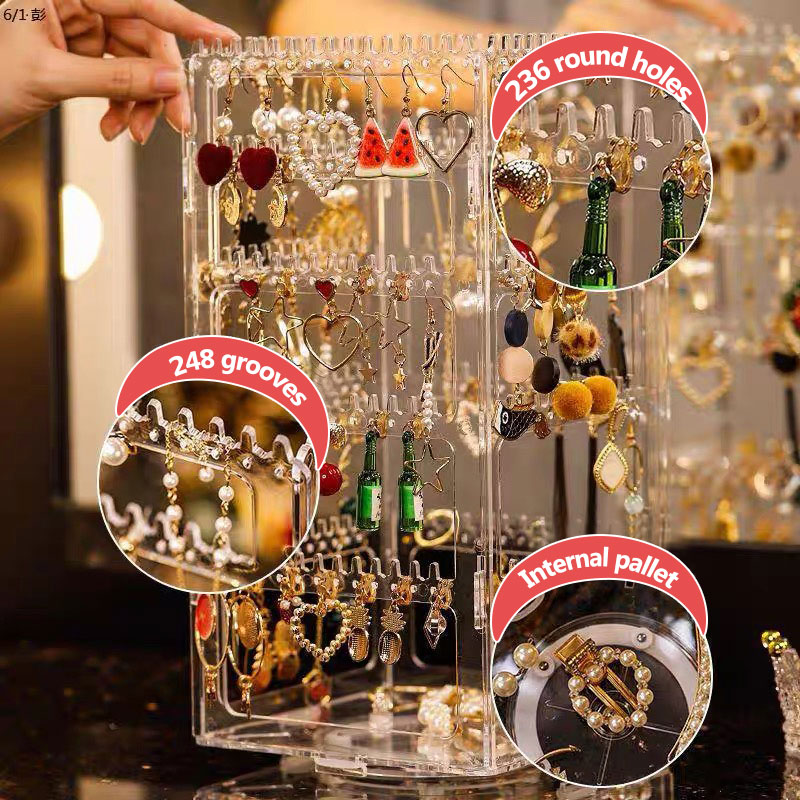 5-Layer 360 Rotation Necklace Jewelry Display Rack With Hooks Jewelry ...