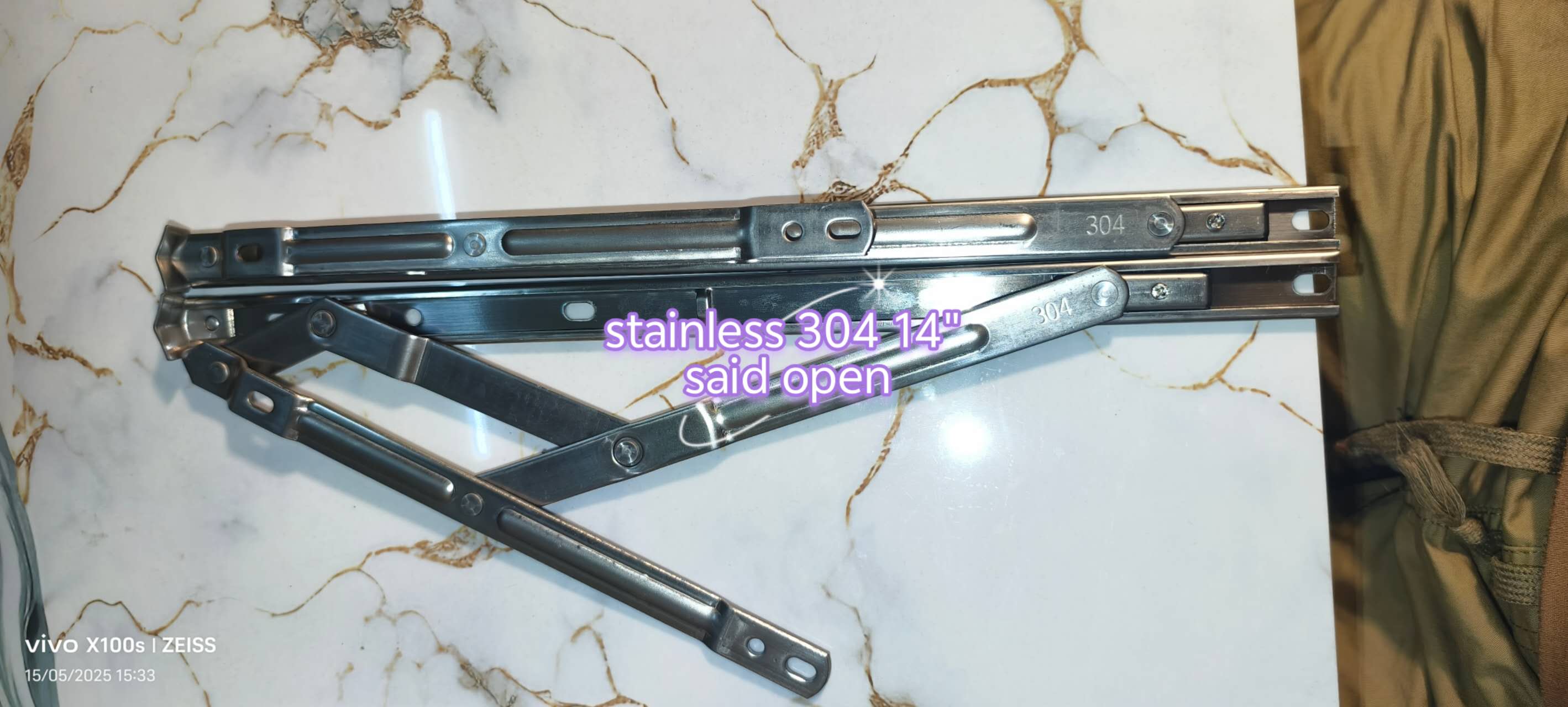 2 Pcs Stainless 304 4Bar Hinges For Awning Casement Windows 8