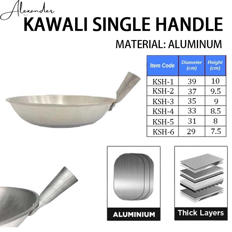 Alexander [1PC] High Quality Aluminum Pan Kawali Single Handle Frying ...