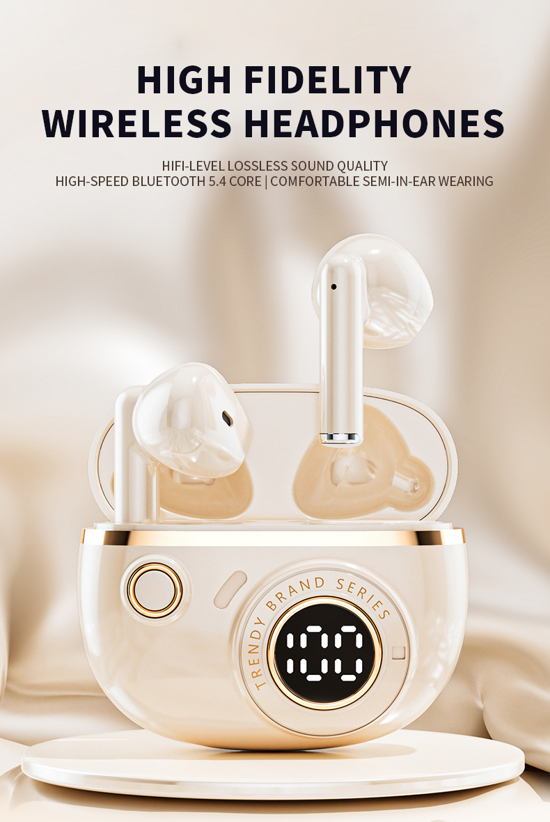 wireless earphones Bluetooth 5.4 digital display ACS stereo noise ...