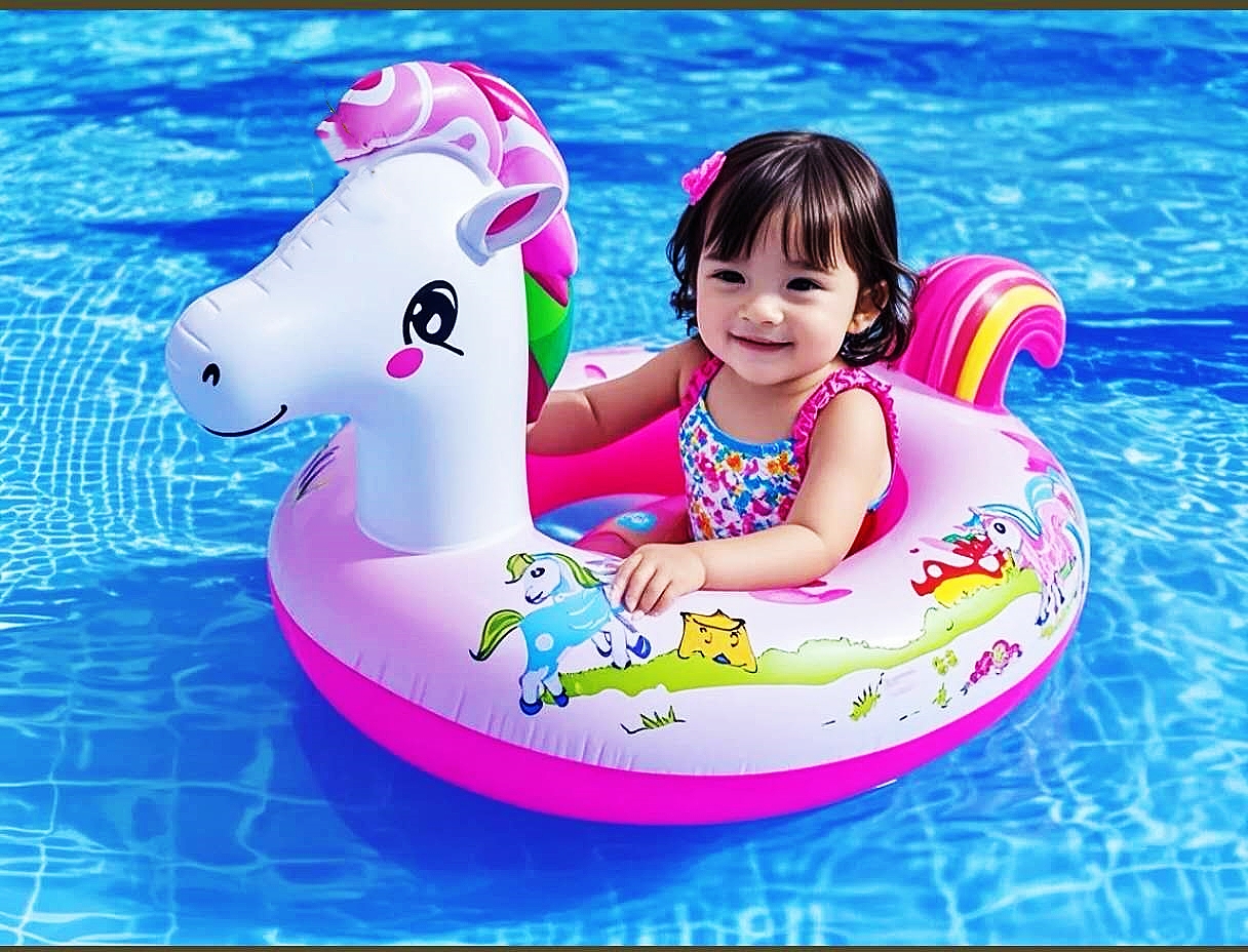 Kuromi kids swimming float boat with handle baby inflatable water ...