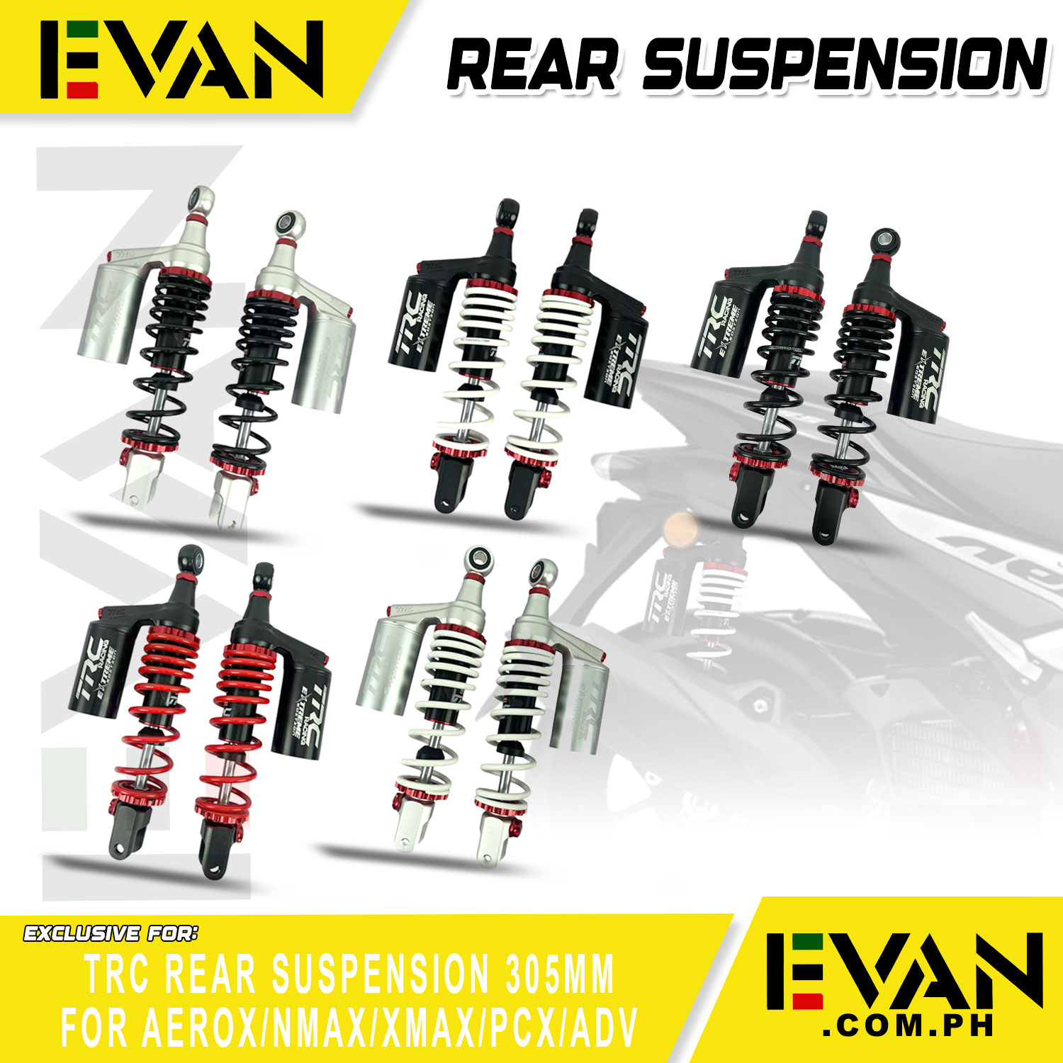 Evan Ph Motor (TRC) Rear Shock Absorber For Nmax/Adv/Pcx/Aerox ...