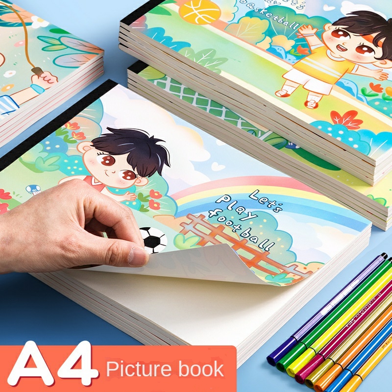 A4 30 Sheets Cute Cartoon Desgin Painting Book Children's Drawing ...