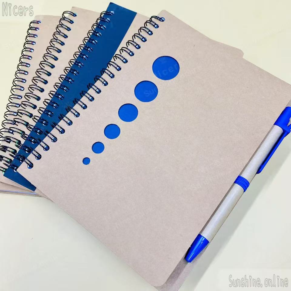 Classic Stationery Spring Notepad Wood Design Notes with Pen | Shopee ...