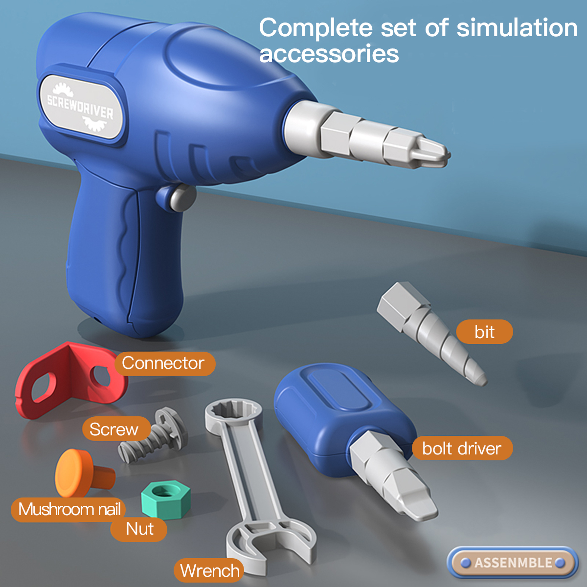 Drill Tool Screwdriver for Kids Educational Toy 3D Drill Tool Kit DIY ...