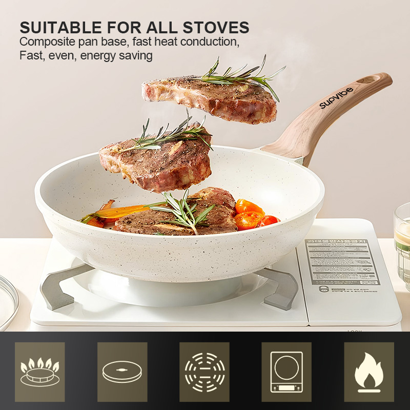 Cookware Set Moss Stone Pcs Copper Chef Non Stick Deep
