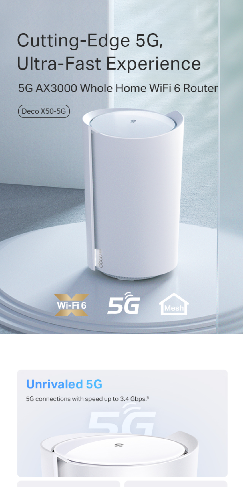 TP-Link | Deco X50-4G | AX3000 | Whole Home Mesh | 4G+ Speed | Wi-Fi 6 ...