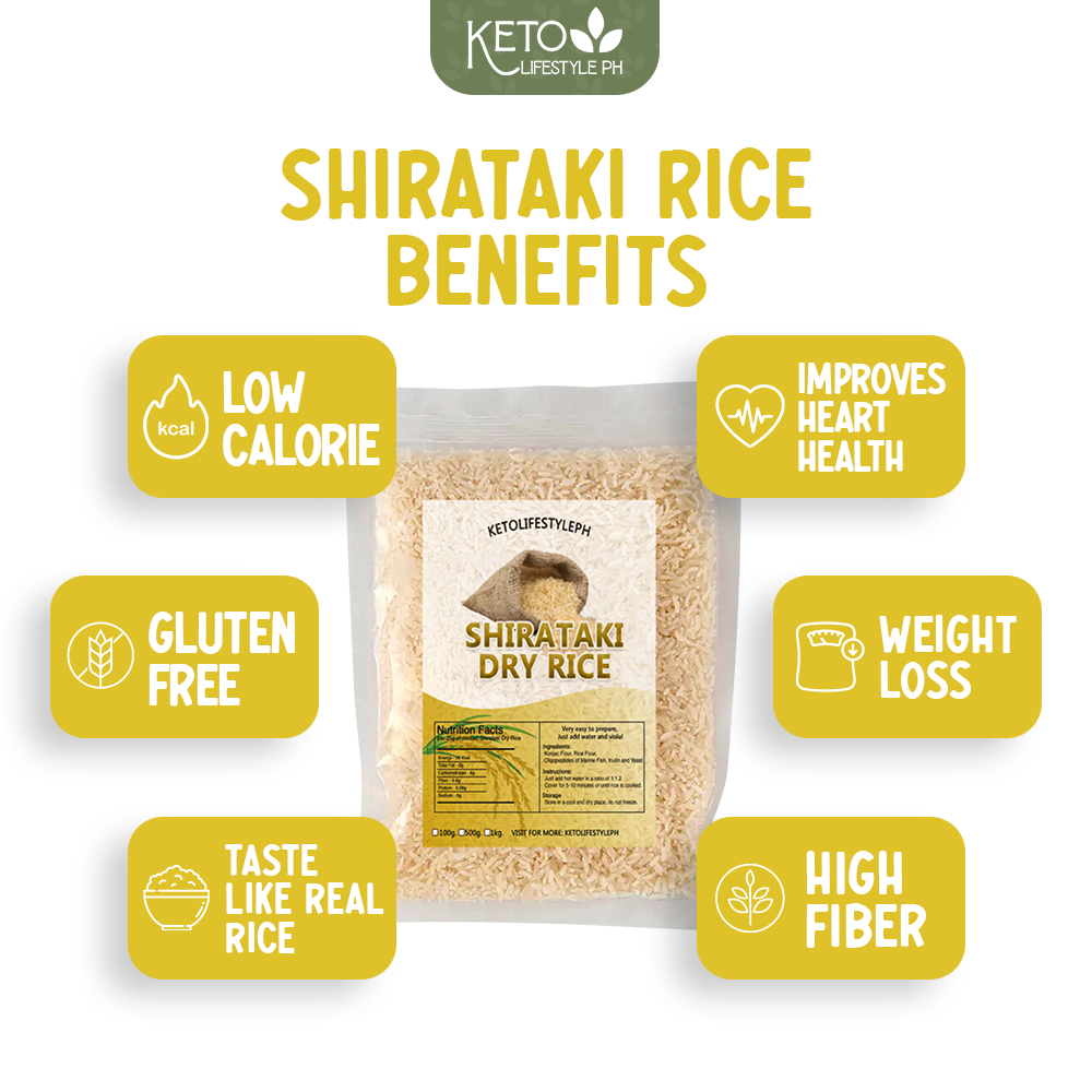 Shirataki Dry Rice 8kg (Low-Calorie/Low Carb/Gluten free) | Shopee ...