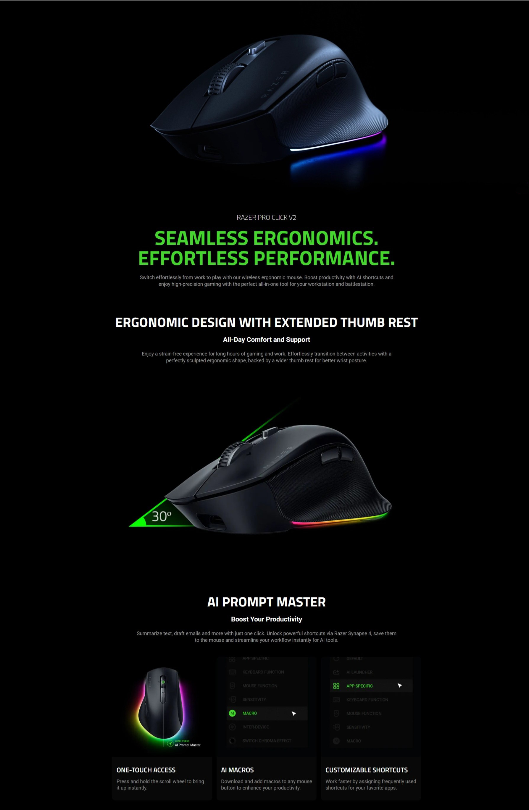 Razer Pro Click V2 - Ergonomic Wireless Mouse for Work | Shopee Philippines