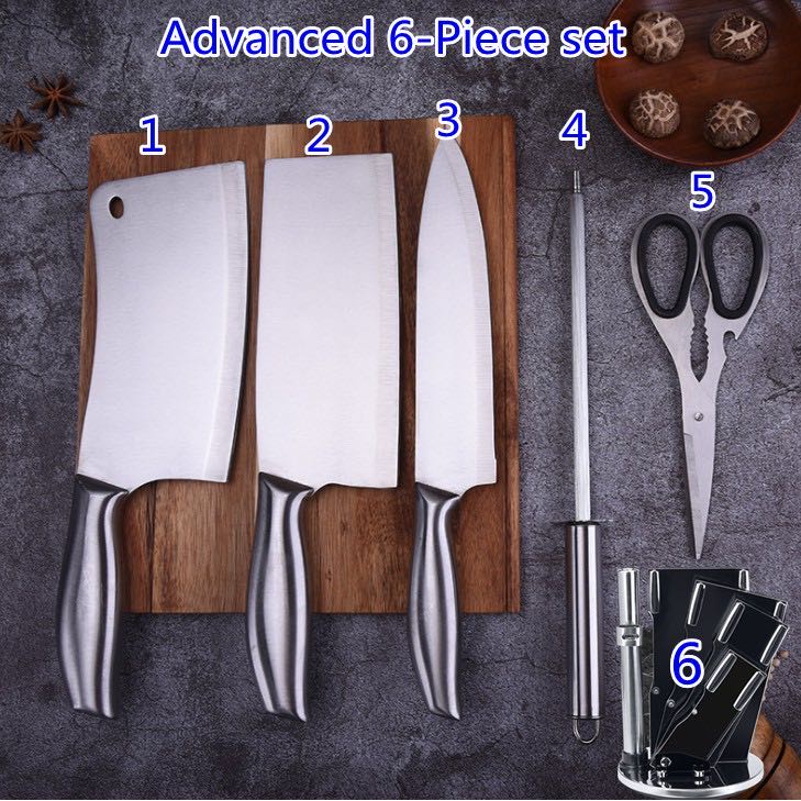 6 In 1 High Quality Japanese Stainless Steel Butcher Cleaver Chef ...