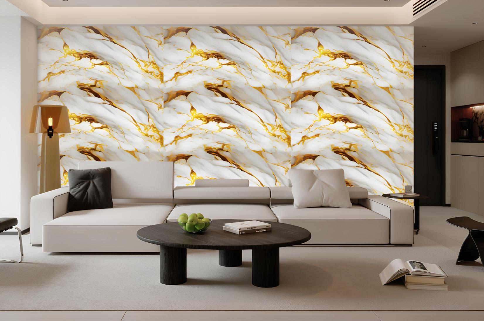 Thickened Foam Sticker - 120cm x 8ft, Marble Design, Waterproof, Self ...