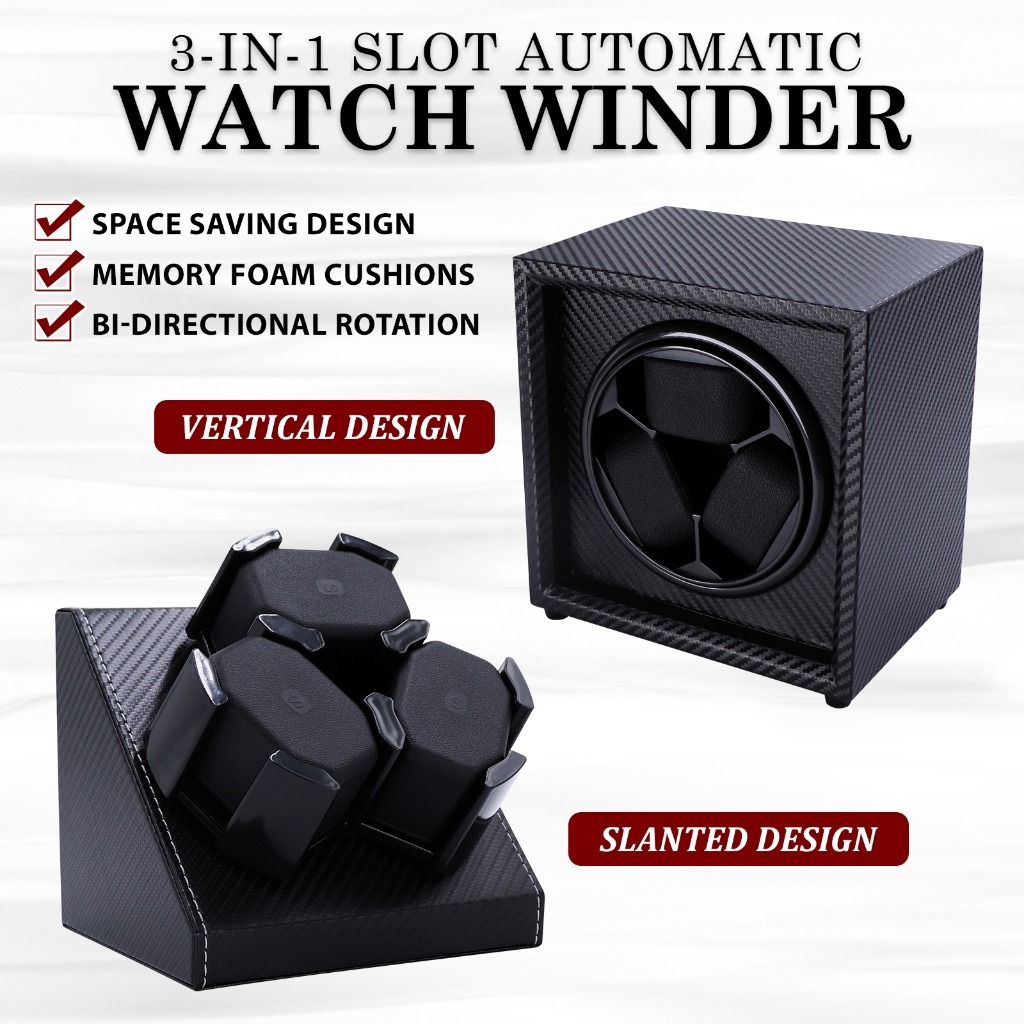 Bi-directional Rotation 3 Slots in 1 Automatic Rotation Watch Storage ...